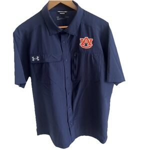 Under Armour Auburn Tigers Men's Performance Button Down Shirt Size Large